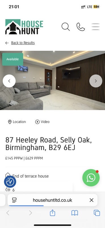 Room Heeley Road in Birmingham