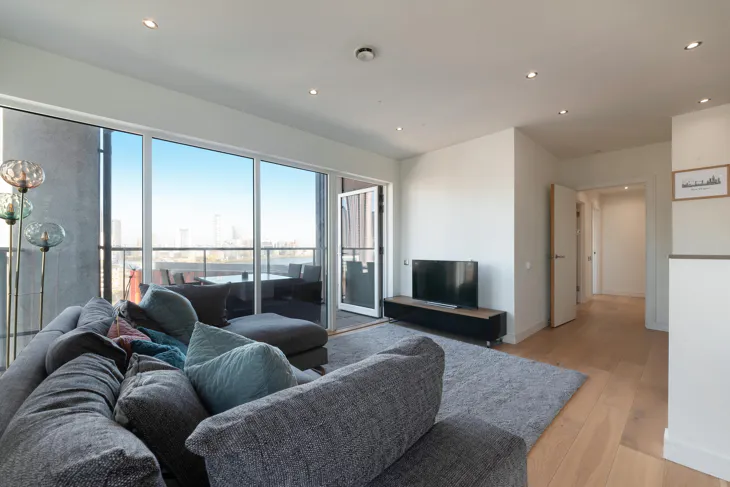 Flat River Barge Close in Greater London