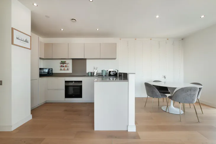 Flat River Barge Close in Greater London
