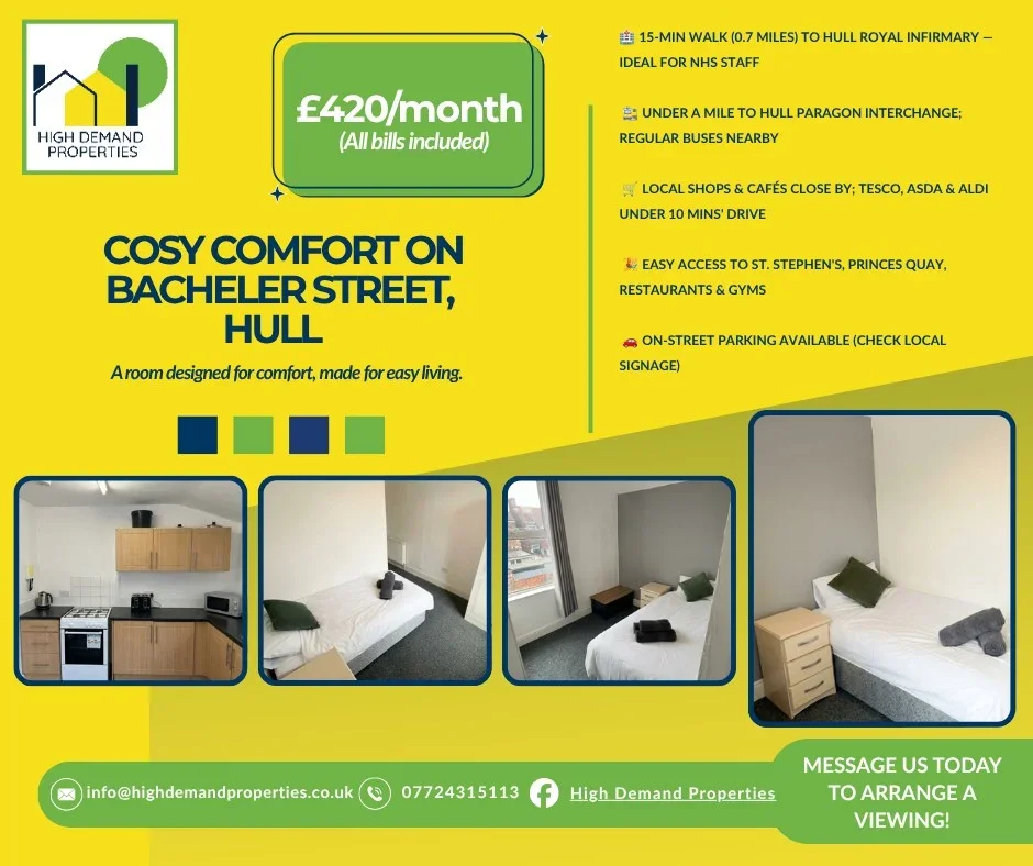 Room Bacheler Street in Hull