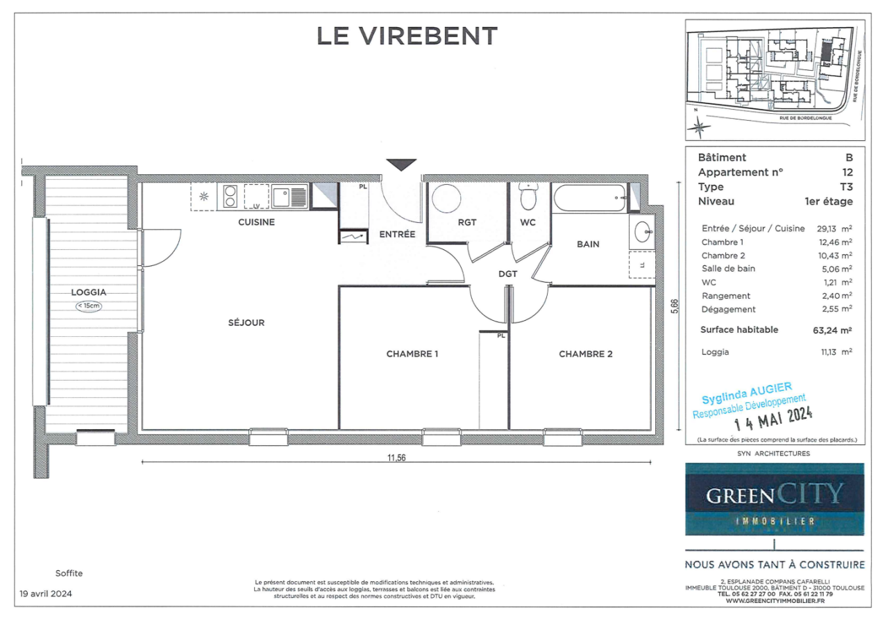 Appartement Rue Bordelongue à Launaguet