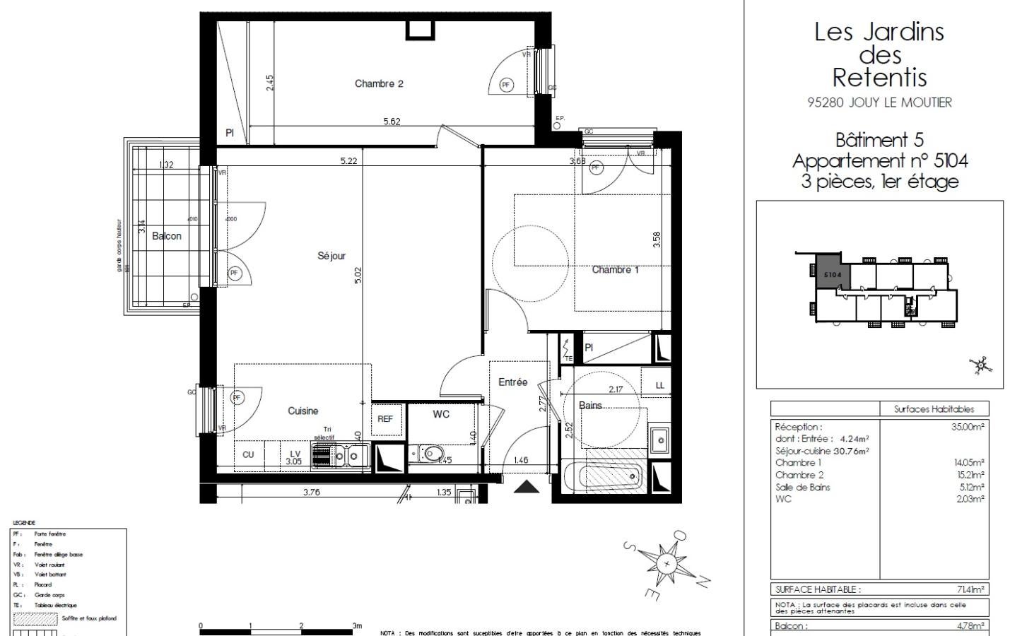 Flat Square des Retentis in Jouy-le-Moutier