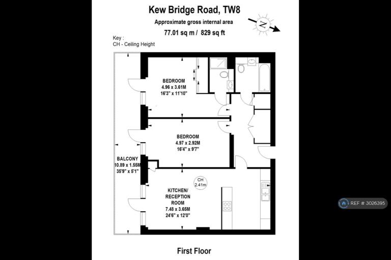 Flat Kew Bridge Road in Greater London