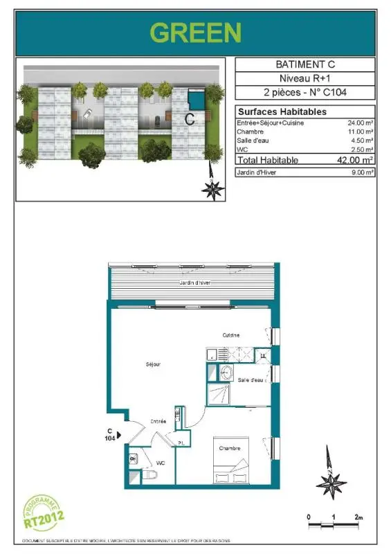 Appartement Place de Courrejean à Villenave-d'Ornon