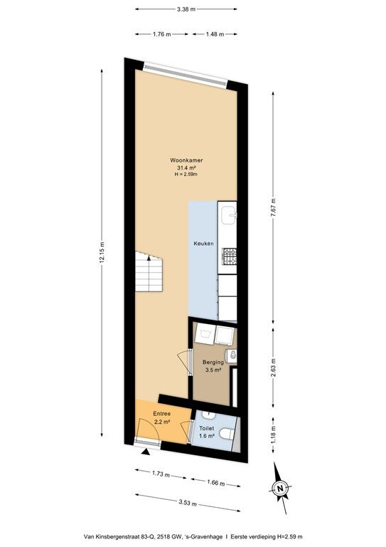 Appartement Van Kinsbergenstraat 24