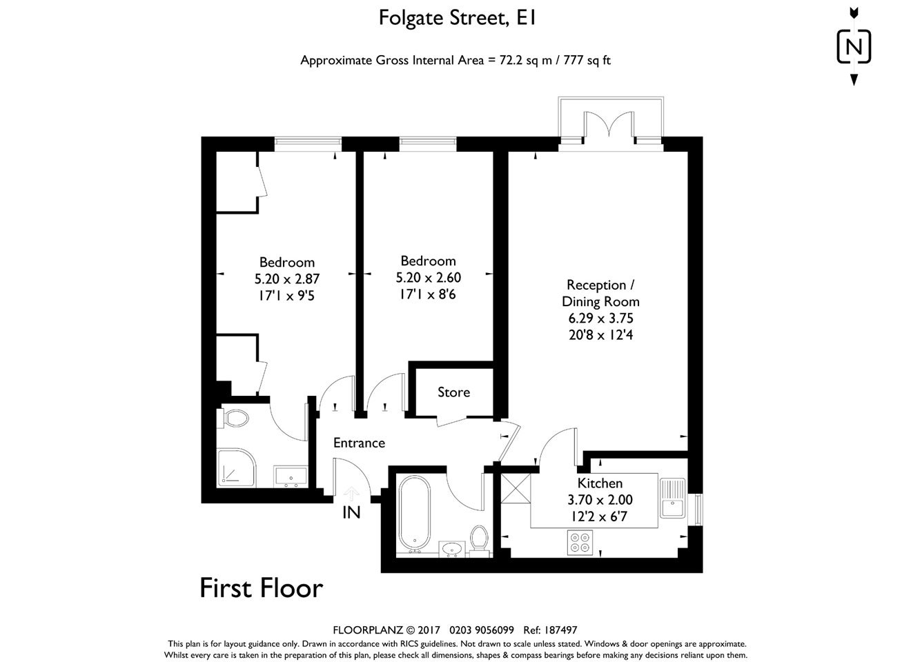 Flat Folgate Street in Greater London