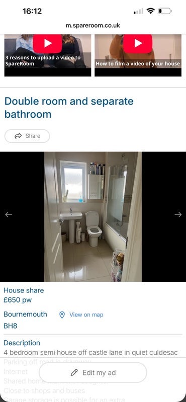 Room Diamond Place in Bournemouth