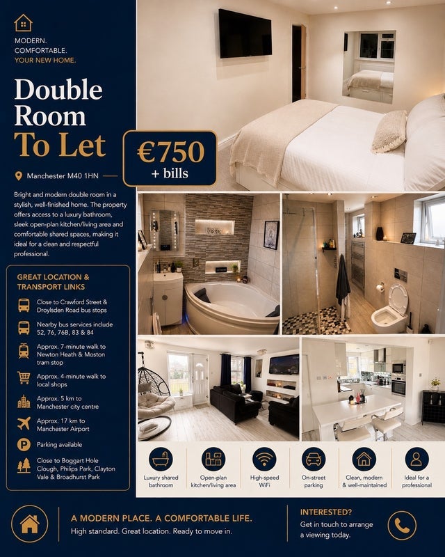Room Risbury Walk in Manchester