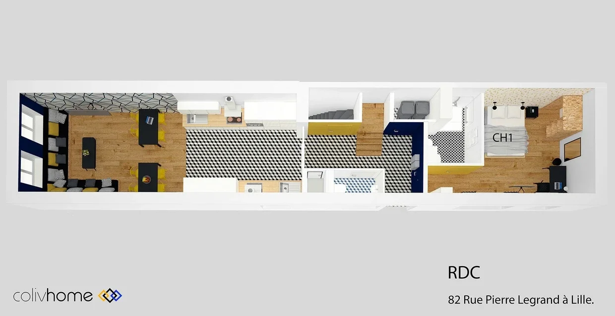 Chambre Avenue Léon Jouhaux à Lille