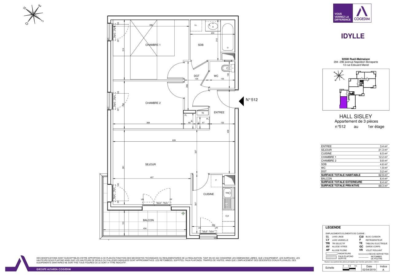 Appartement Avenue Delille à Rueil-Malmaison