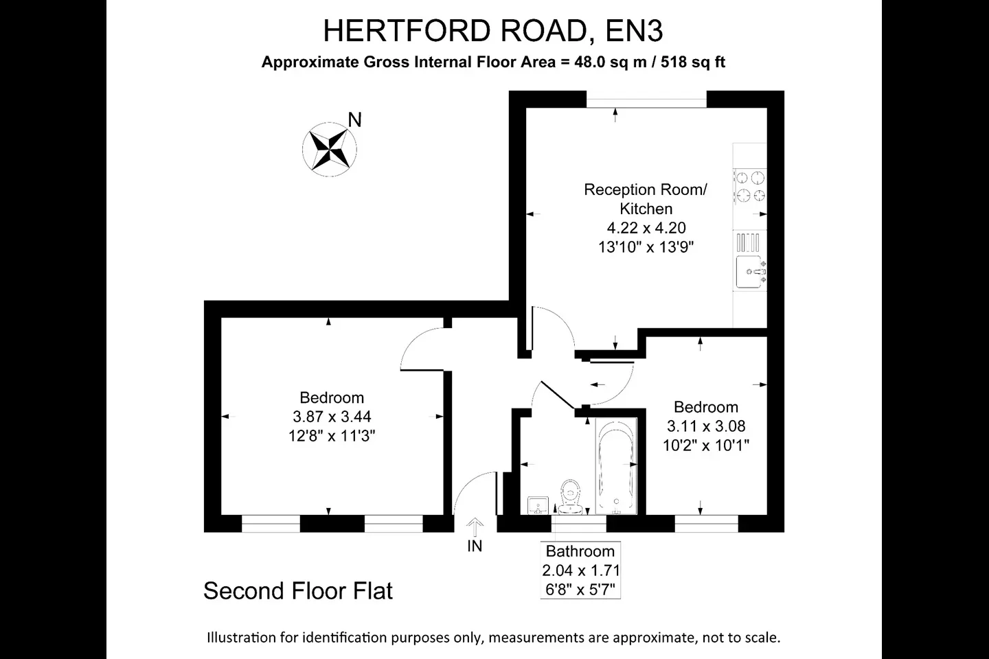 Flat Hertford Road in Greater London