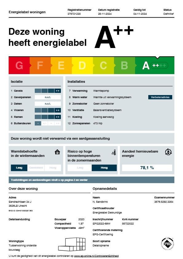 Appartement Eendrachtlaan 34 J in Utrecht