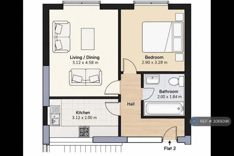 Flat Weybridge Close in Fareham