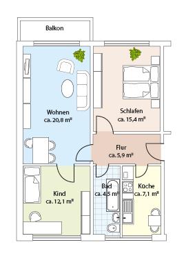 Wohnung Gottfried-Semper-Straße in Halle (Saale)