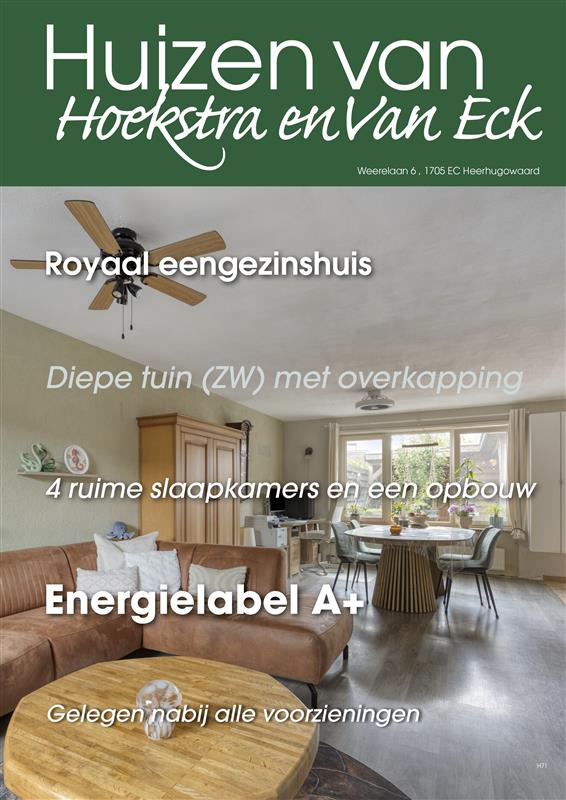 Tussenwoning te koop: Weerelaan 6, Heerhugowaard