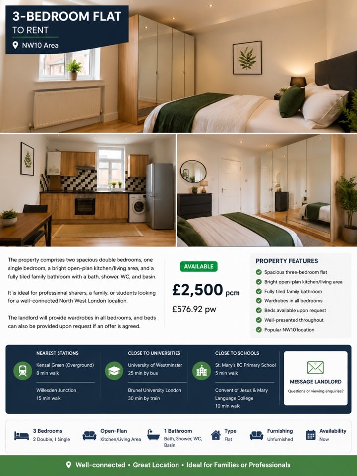 Flat Sandringham Road in Greater London