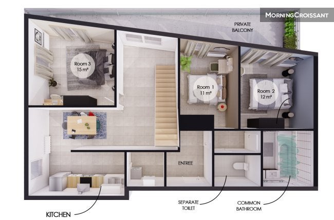 Appartement Cours de Québec à Bordeaux