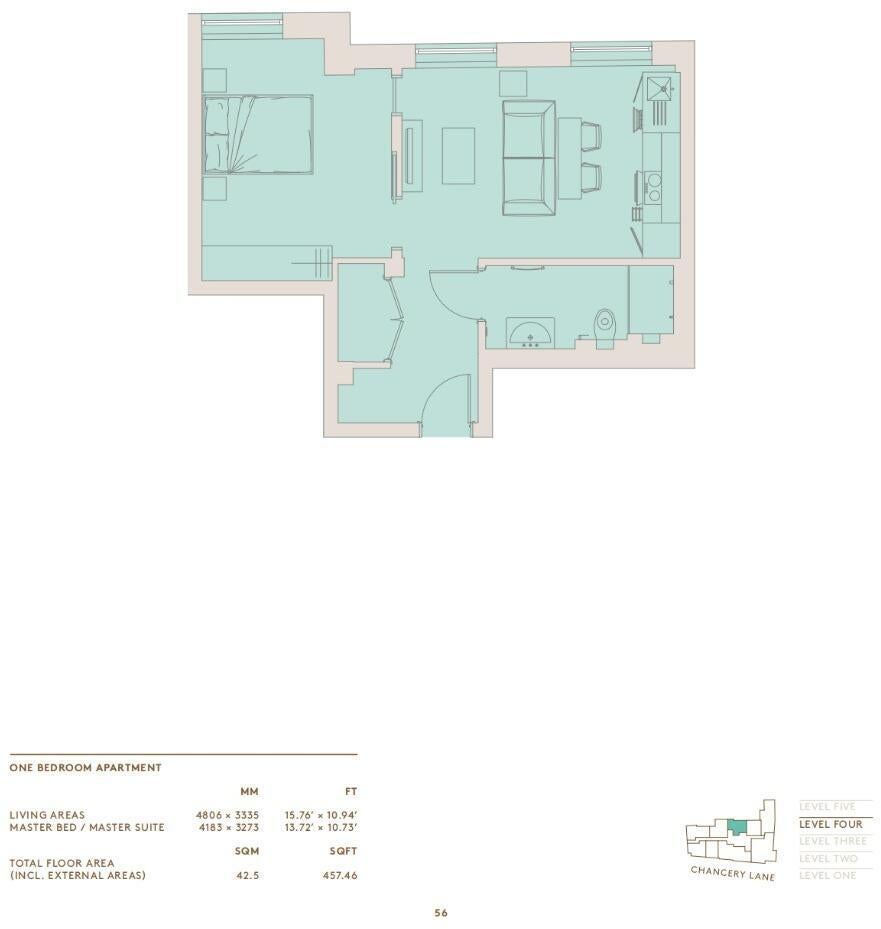 Flat Chancery Lane in City of London