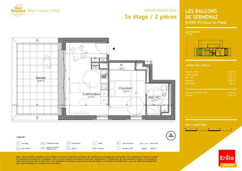 Appartement Avenue de l'Europe à Rillieux-la-Pape