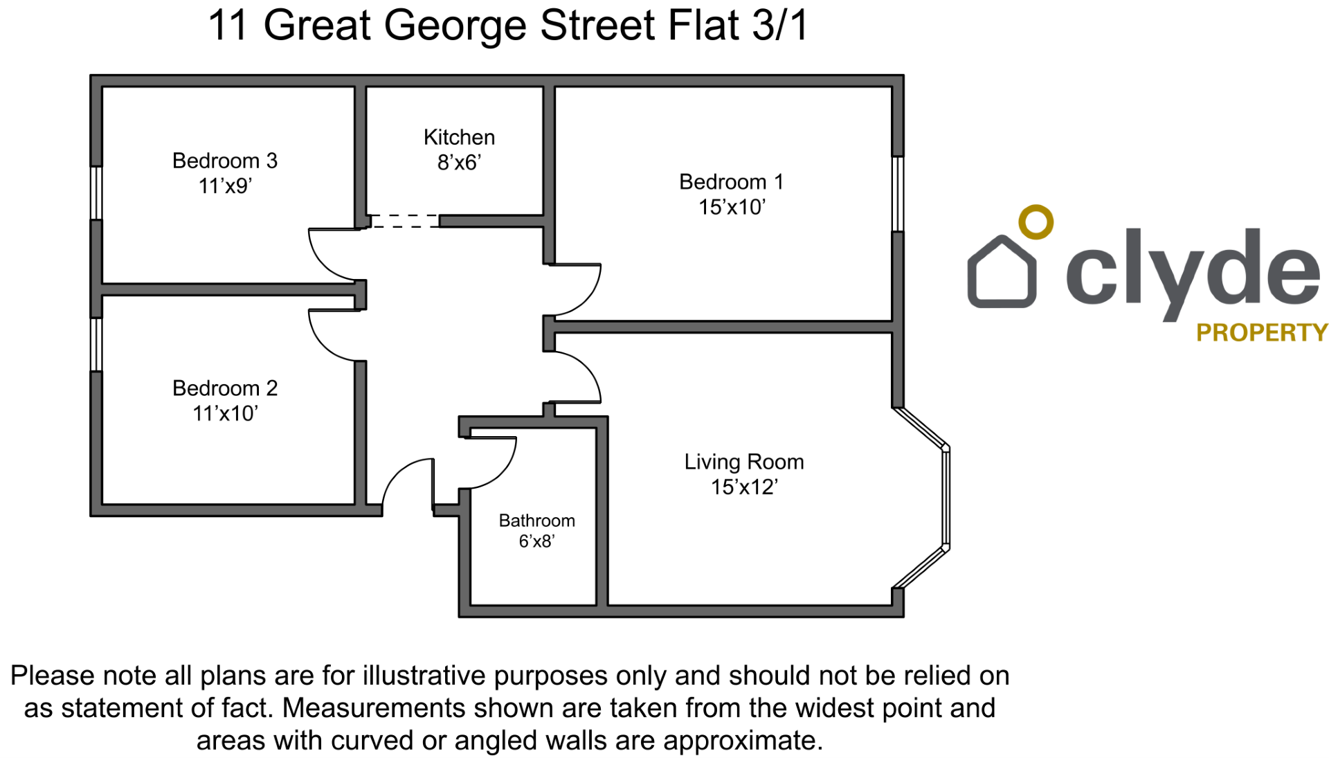 Flat Great George Street in Glasgow
