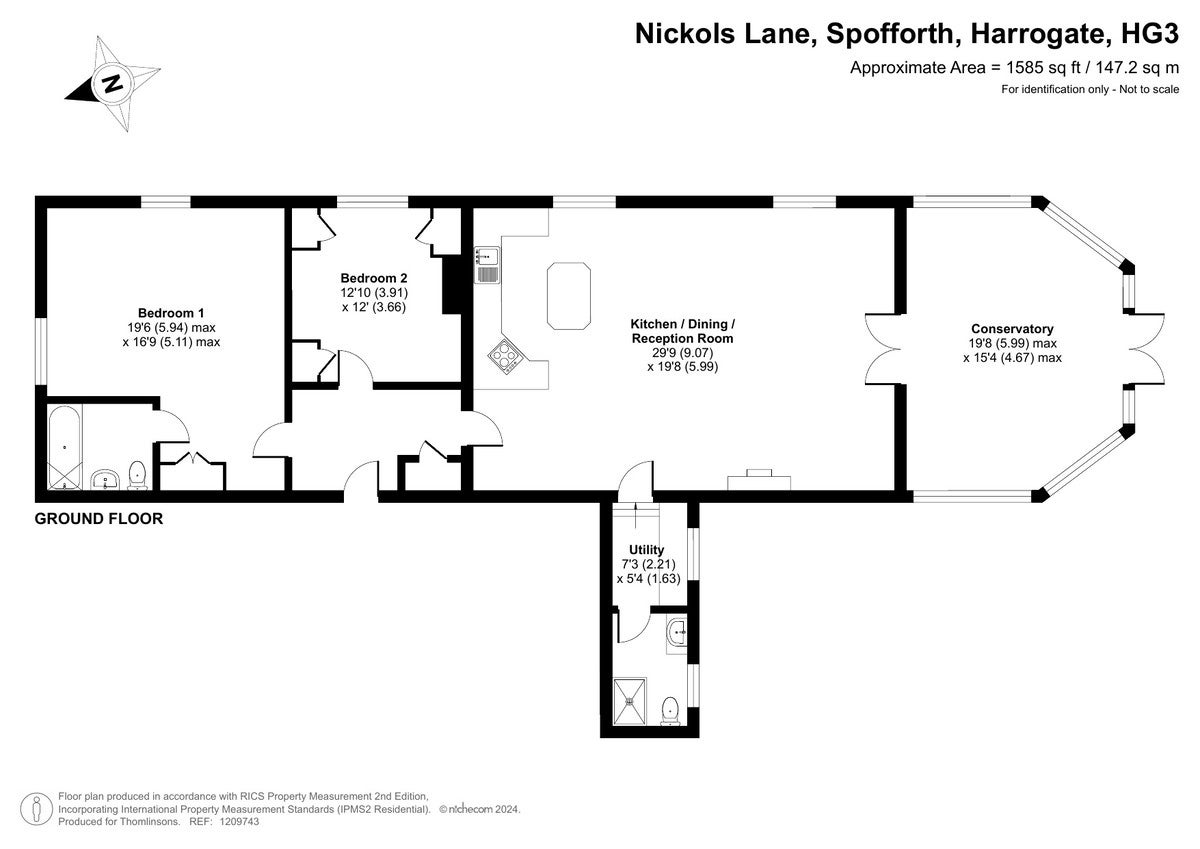 Flat Nickols Lane in Spofforth with Stockeld
