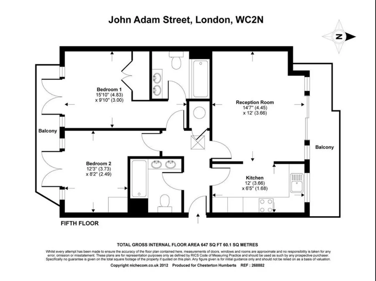 Flat John Adam Street in City of Westminster