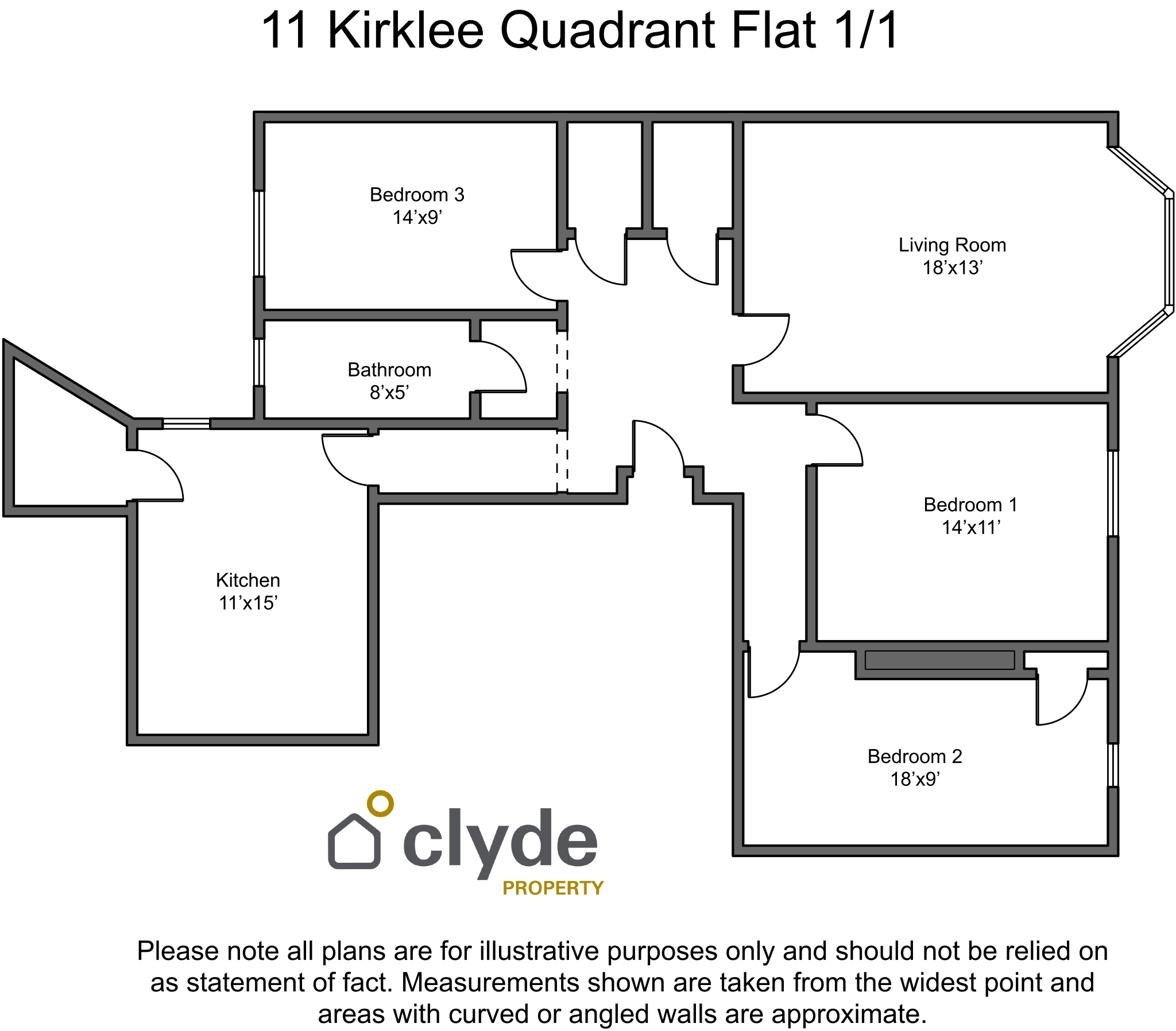 Flat Kirklee Quadrant in Glasgow