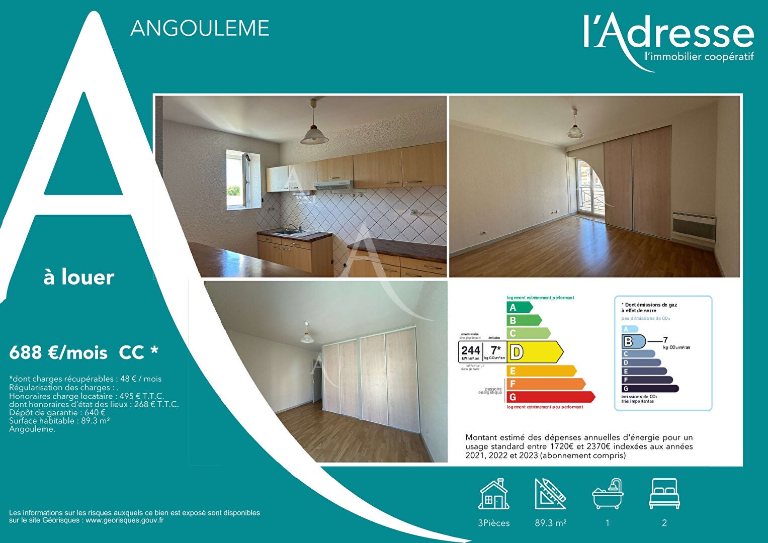 Appartement Boulevard Besson Bey à Angoulême