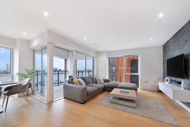 Flat River Barge Close in Greater London