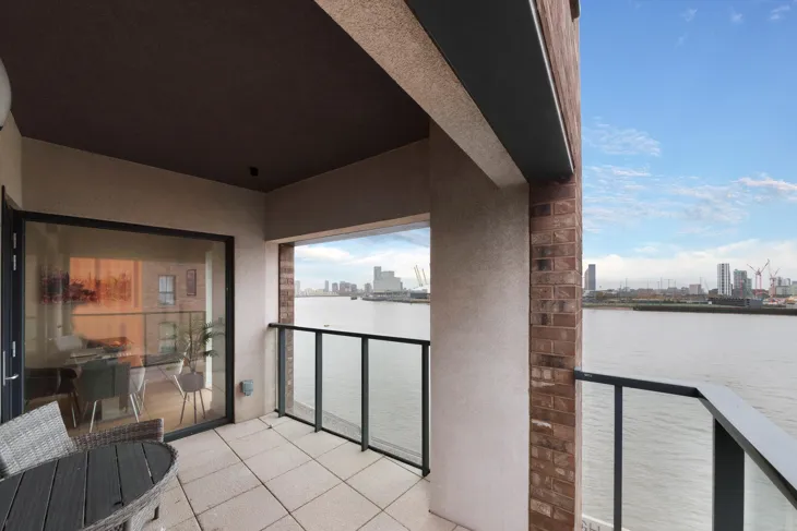 Flat River Barge Close in Greater London