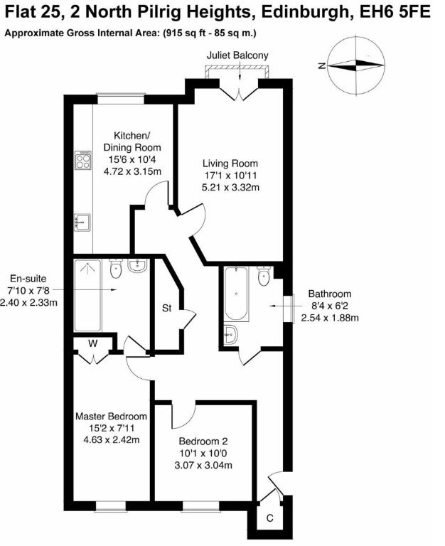 Flat North Pilrig Heights in City of Edinburgh