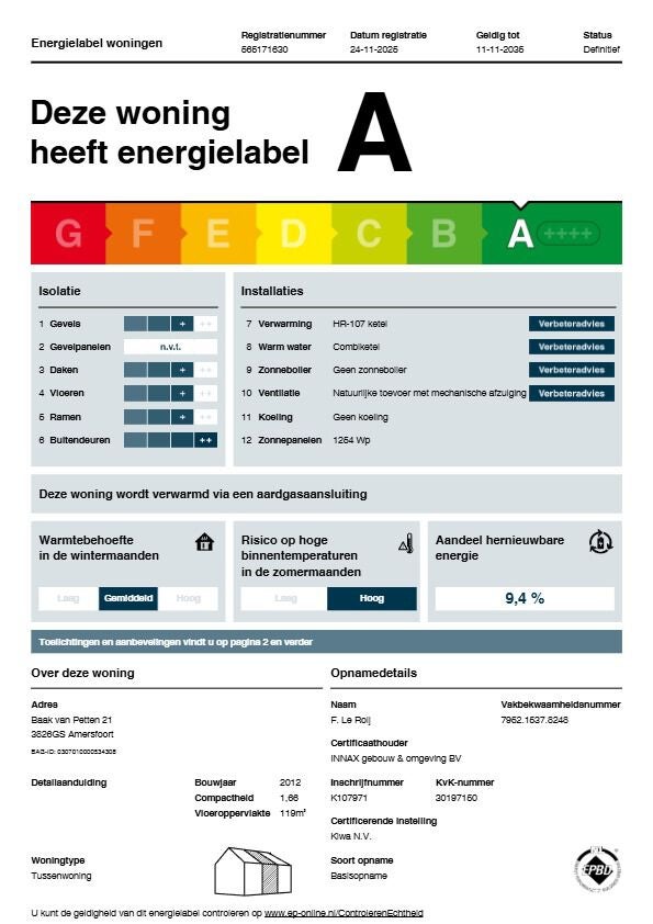 Huis Baak van Petten 21 in Amersfoort