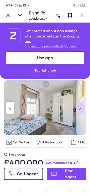 Room Eland Road in Greater London