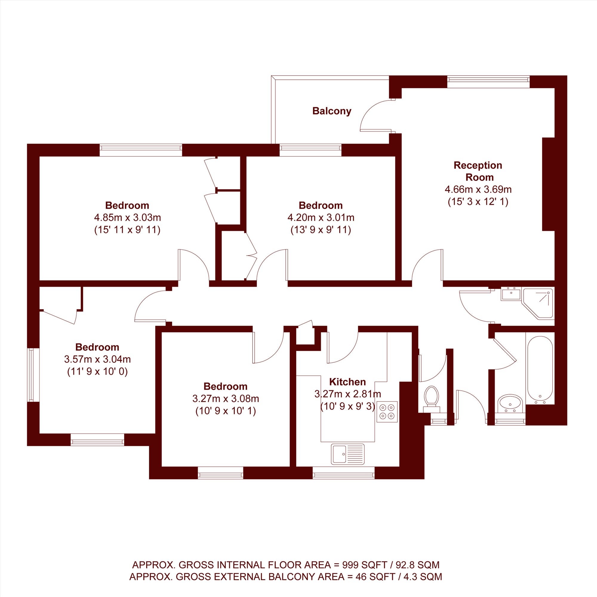 Flat Sulivan Court in Greater London