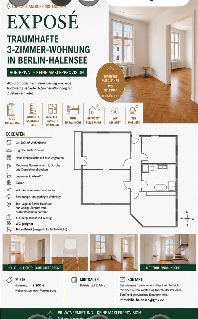 Wohnung Joachim-Friedrich-Straße in Berlin