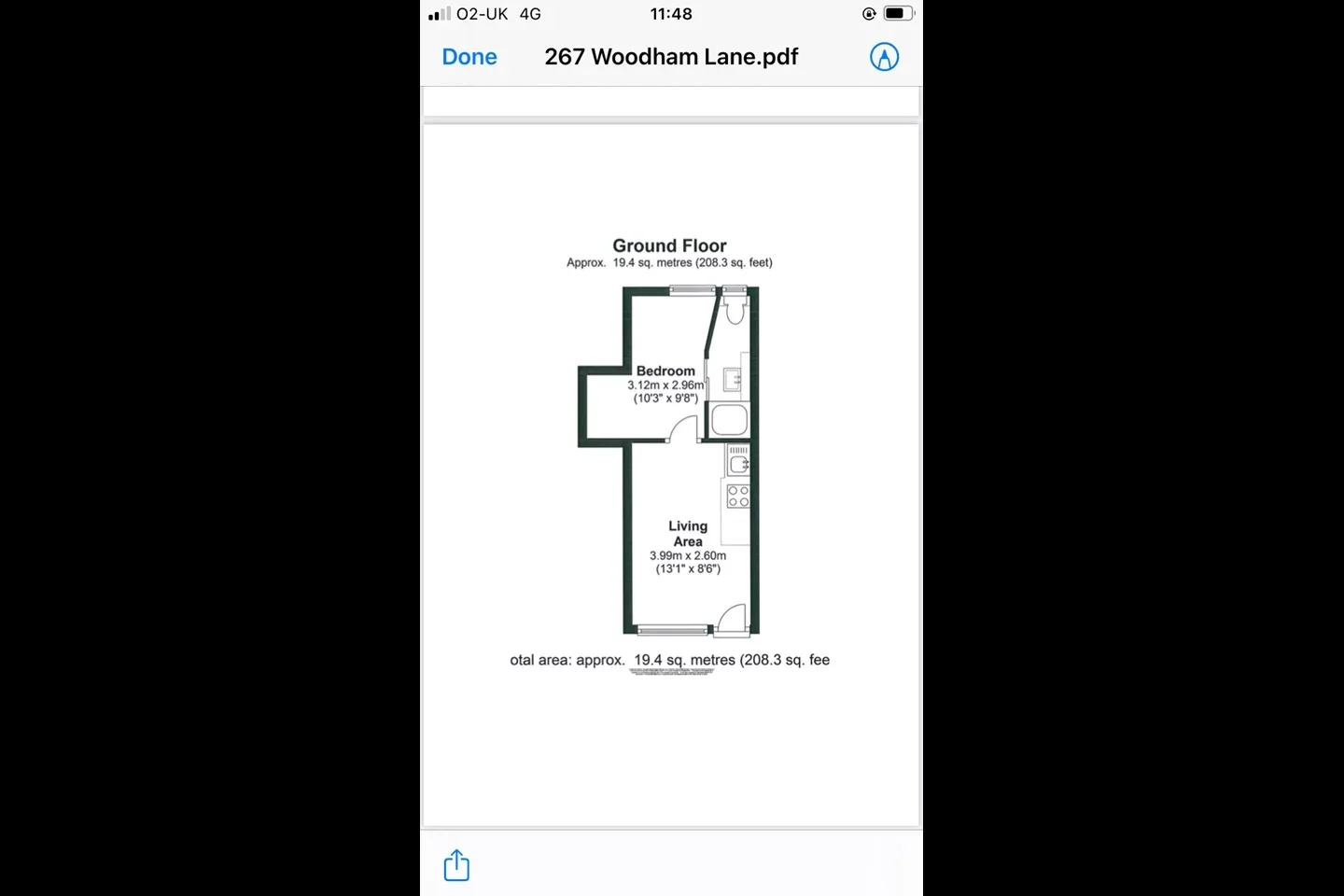 Flat Woodham Lane in Borough of Runnymede