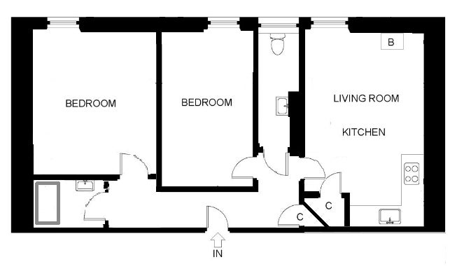 Flat Bothwell Street in City of Edinburgh