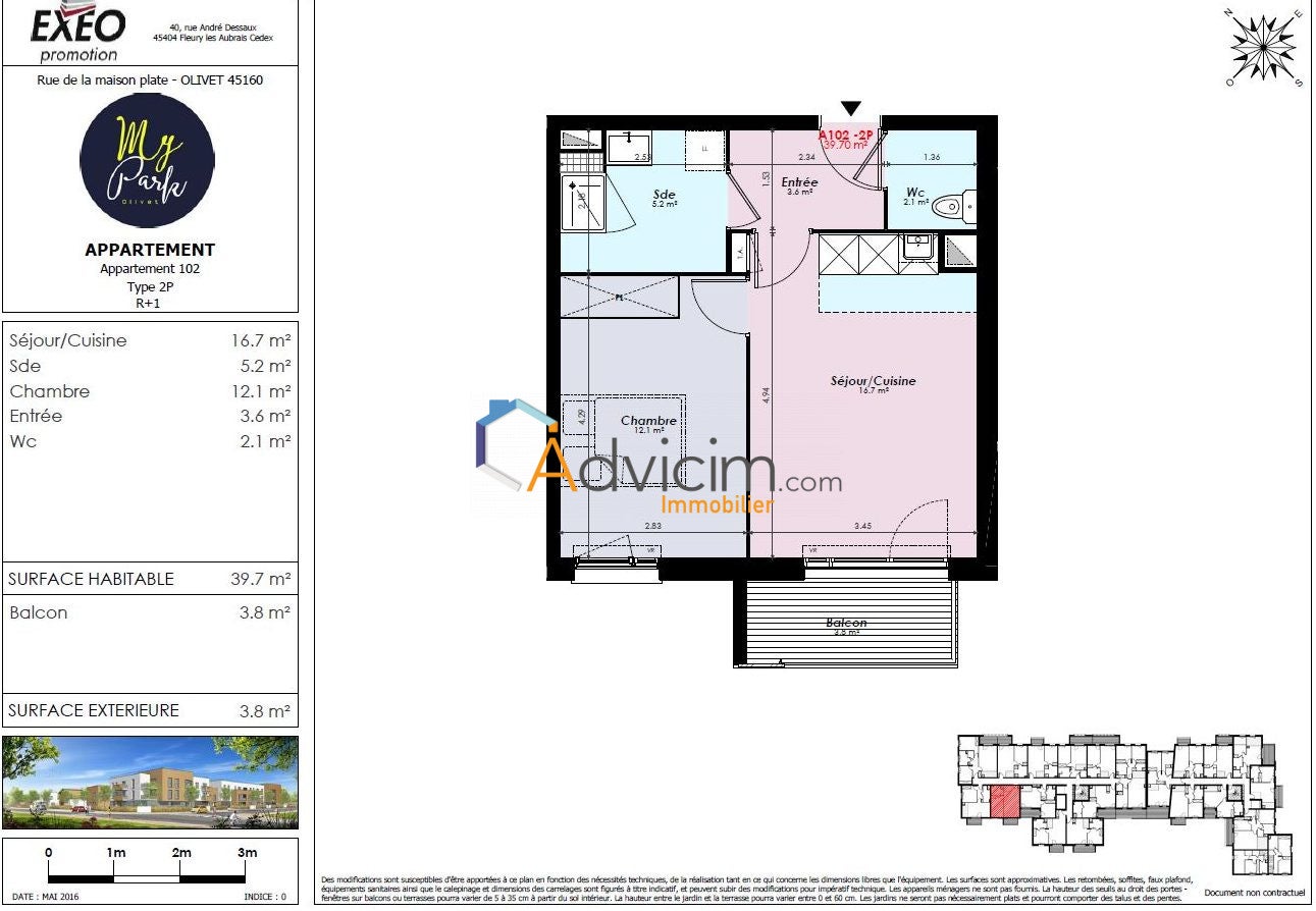 Flat Rue Paulin Labarre in Olivet