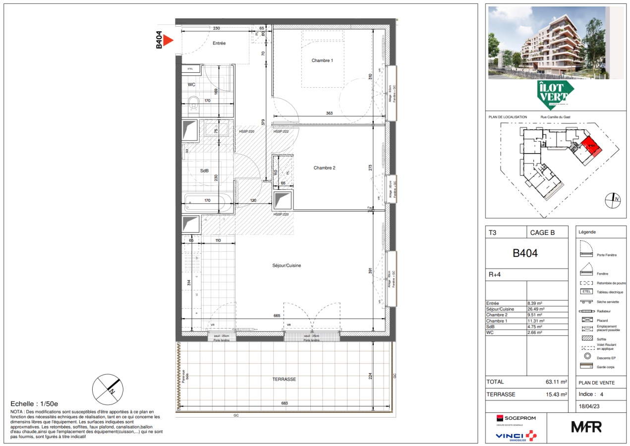 Appartement Rue Camille du Gast à Villeneuve-la-Garenne