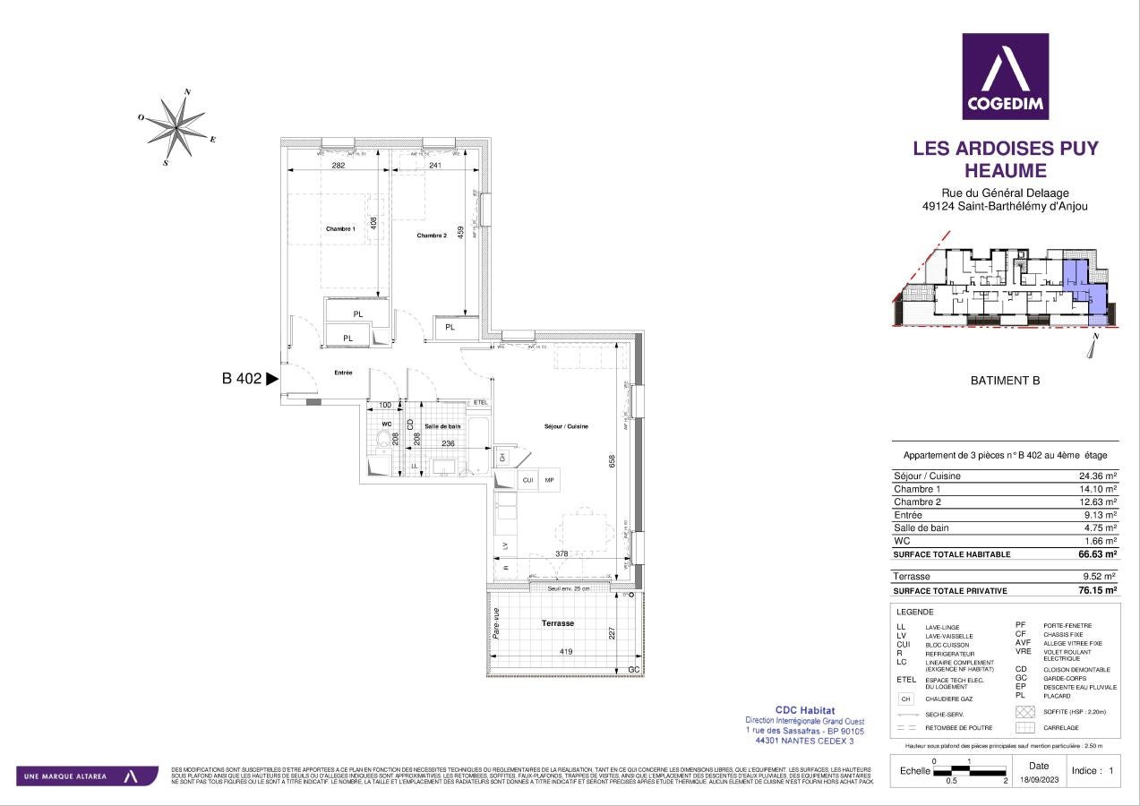 Appartement Rue du Général de Laage à Saint-Barthélemy-d'Anjou