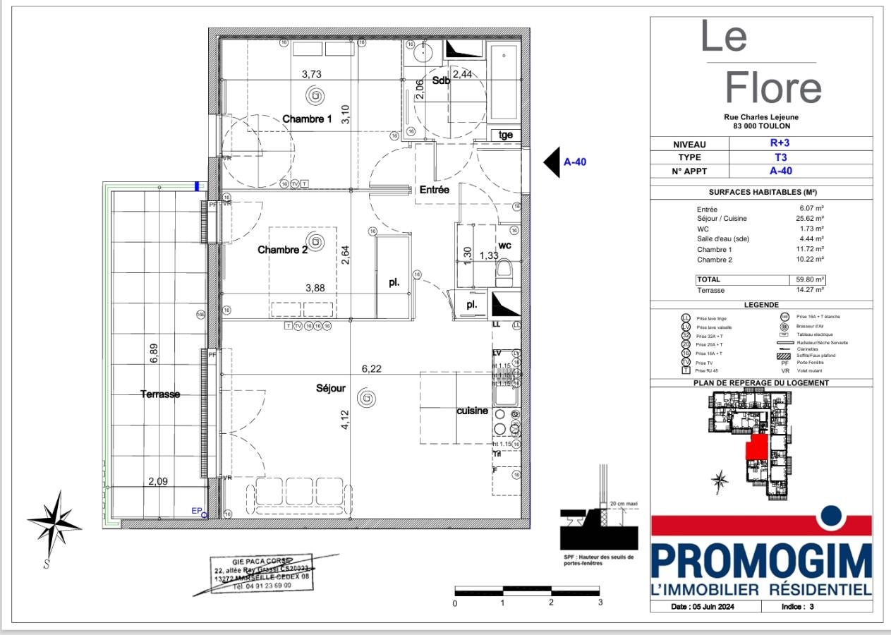 Flat Rue Charles Lejeune in Toulon