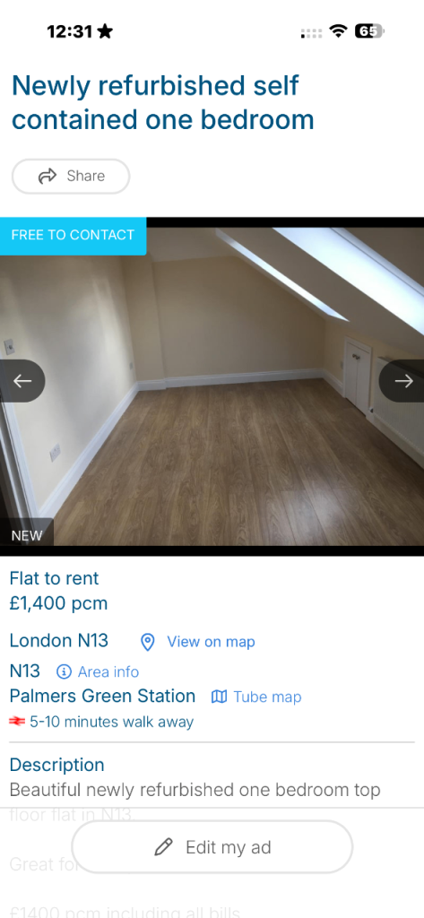 Room Melville Gardens in Greater London