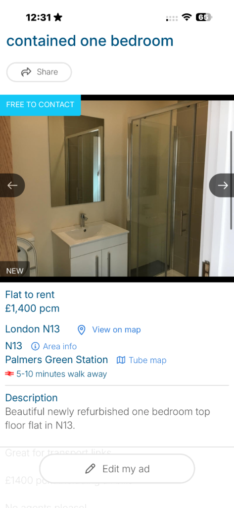 Room Melville Gardens in Greater London