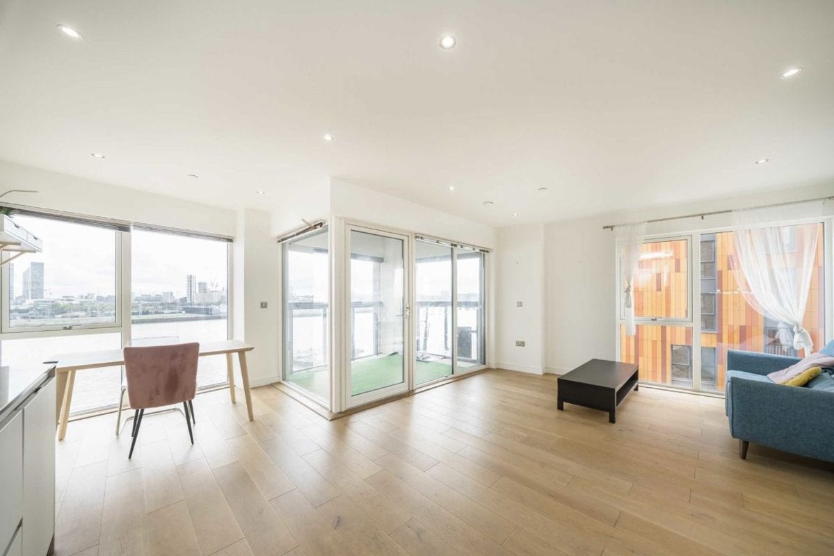 Flat River Barge Close in Greater London