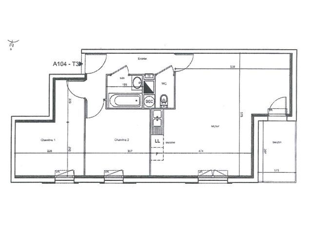 Flat Rue Gaston Turpin in Nantes