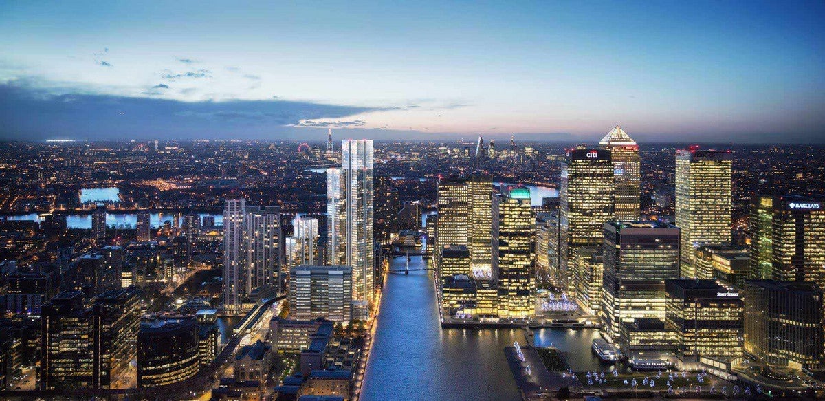 Flat South Quay Plaza in London