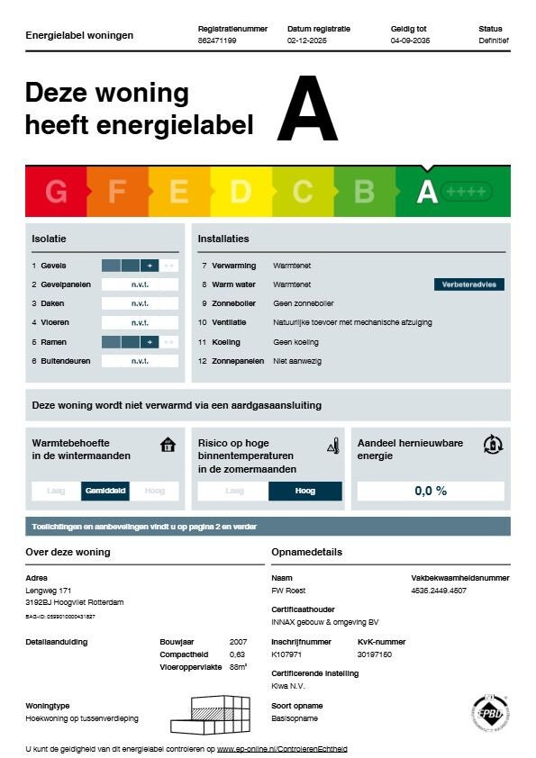 Appartement Lengweg in Hoogvliet Rotterdam