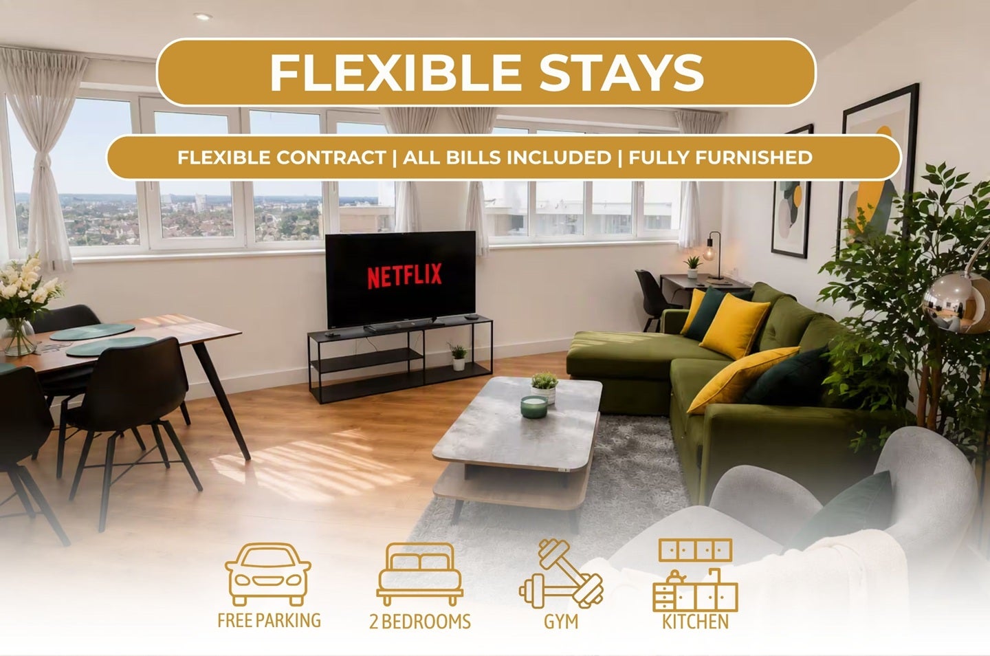Flat Greenhill Way in Greater London