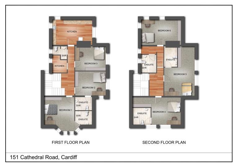 Room Cathedral Road in Cardiff