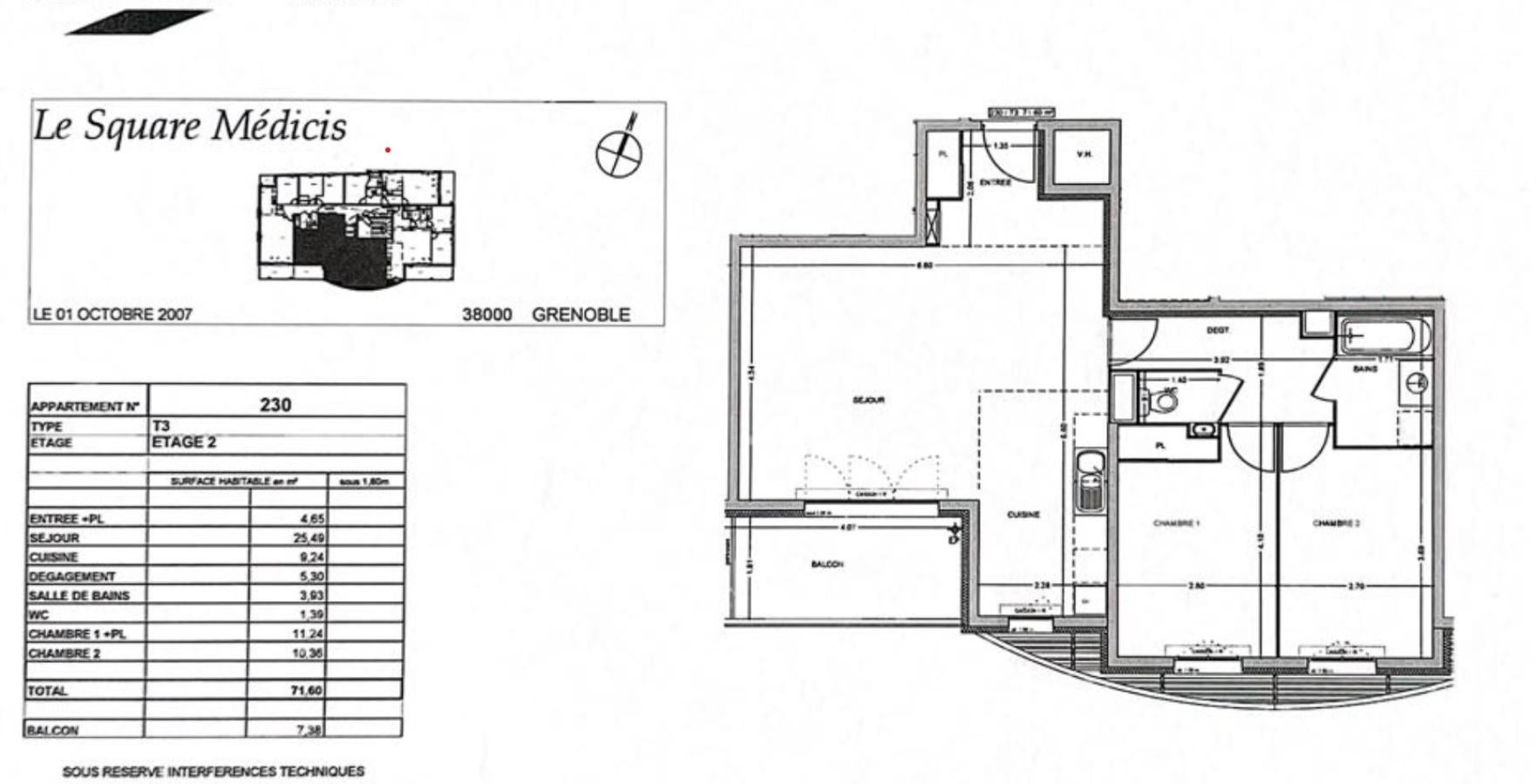 Appartement Rue Général Rambaud à Grenoble